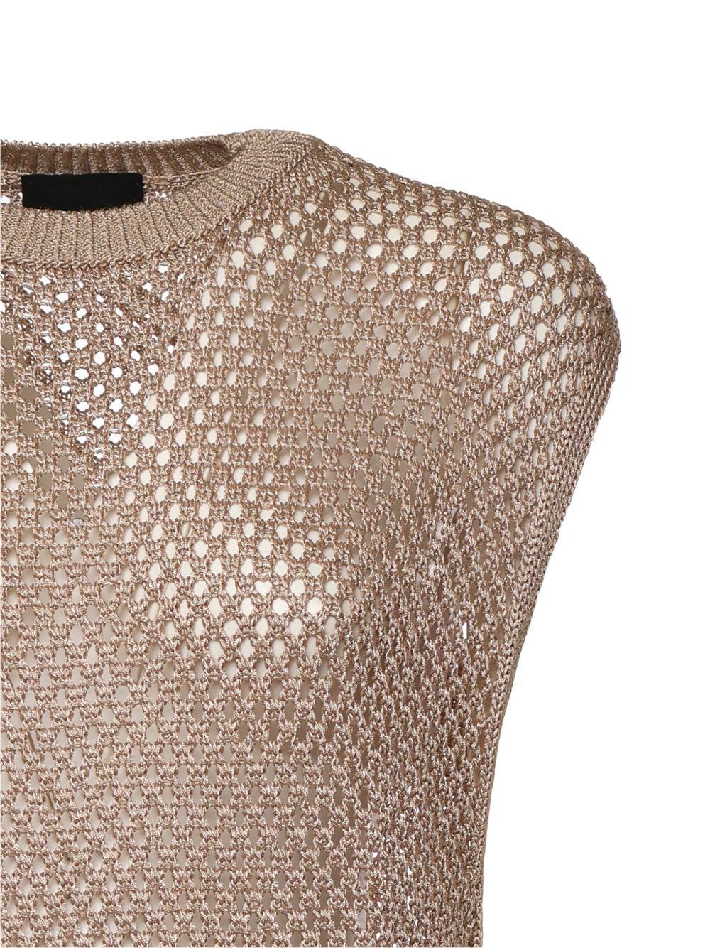 DONDUP Maglia a rete beige 