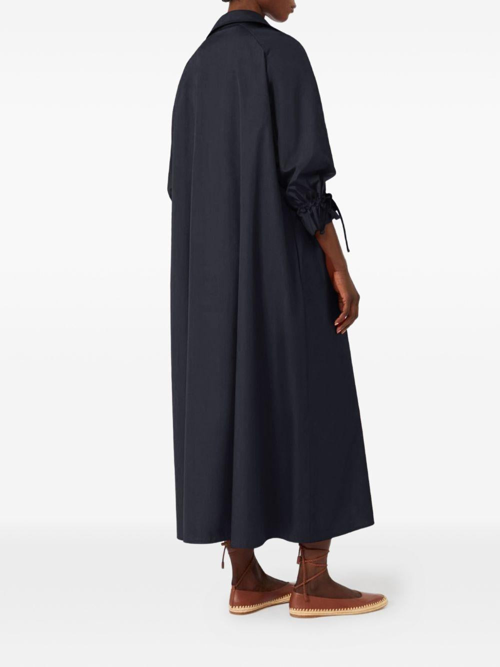 MAX MARA Abito lungo Mirto in chemiser nero con cintura 