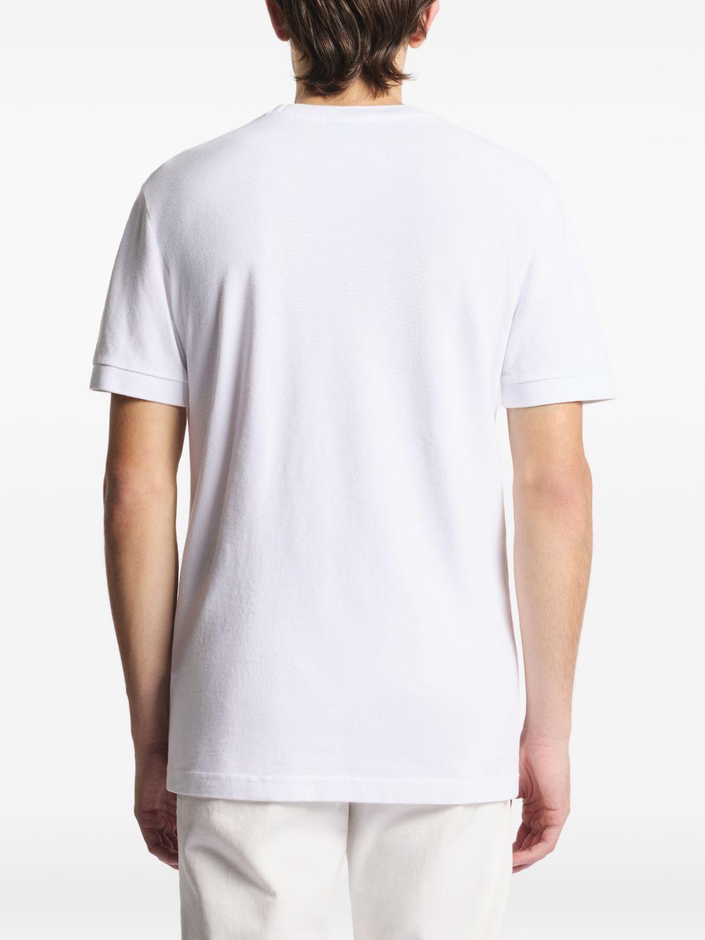 FAY T-shirt in cotone bianco a maniche corte girocollo 