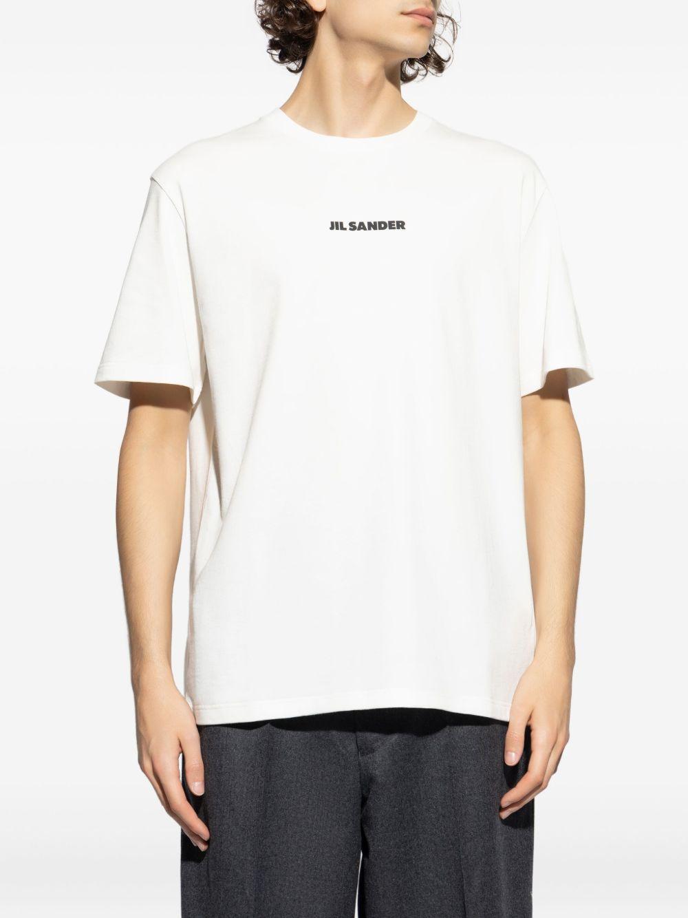 JIL SANDER T-shirt in cotone bianco con logo 