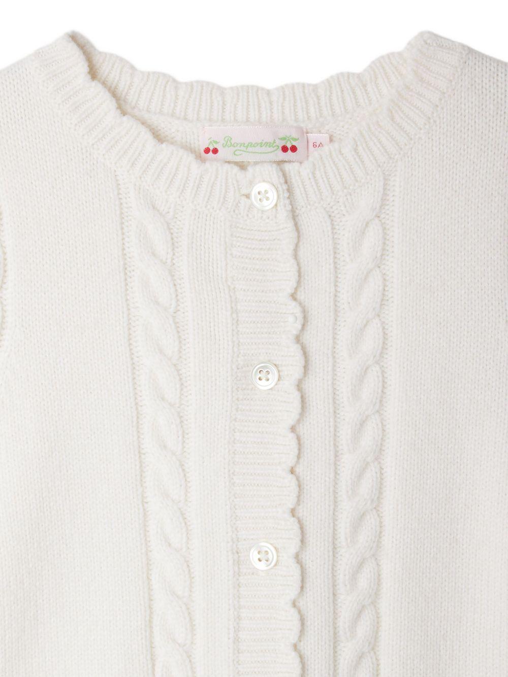 BONPOINT Cardigan smanicato con lavorazione a maglia intrecciata 