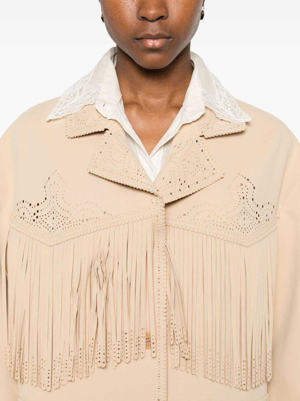 ERMANNO SCERVINO Blazer con frange beige 