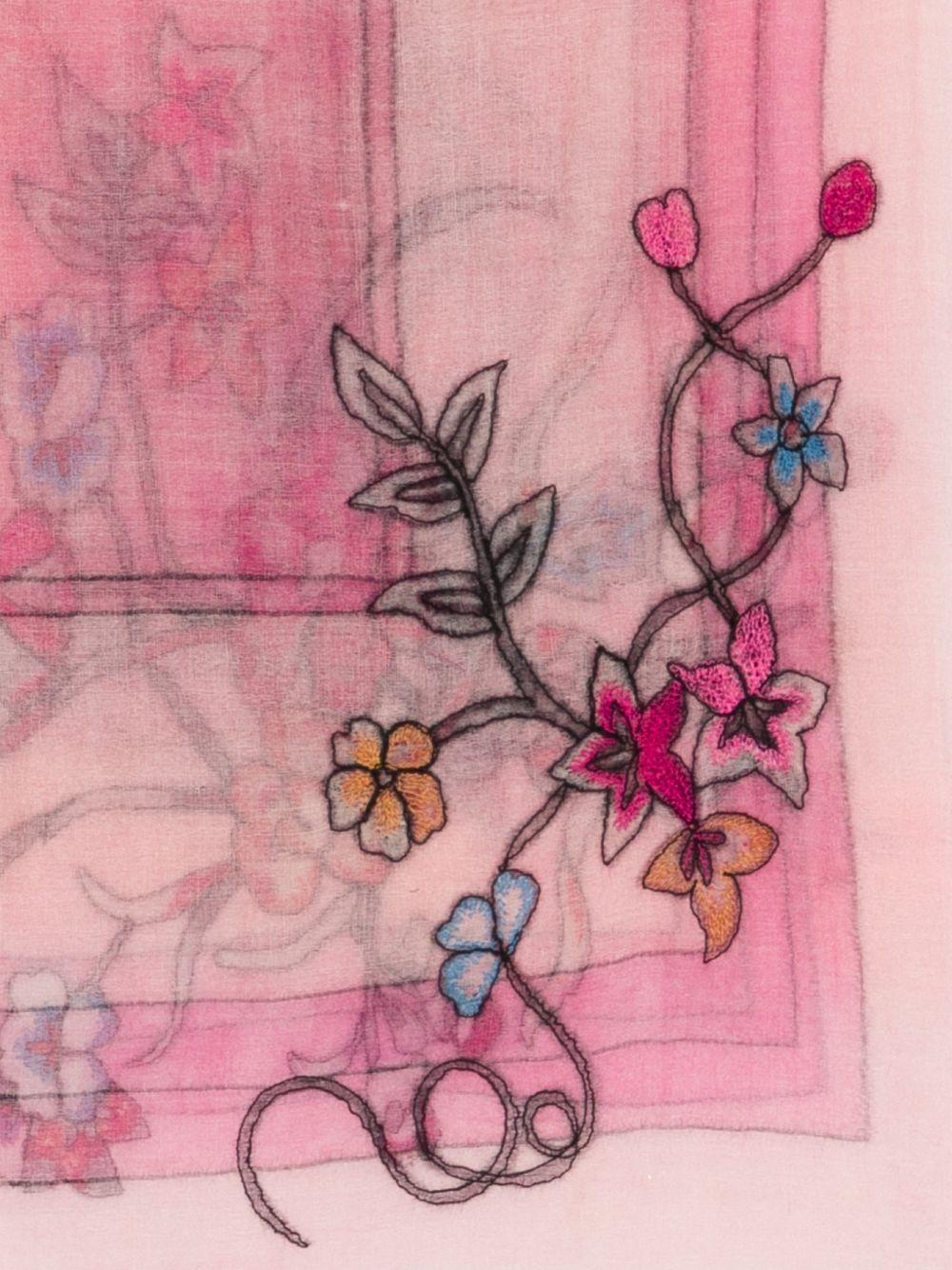 FALIERO SARTI Foulard Chanty rosa con decorazione floreale 