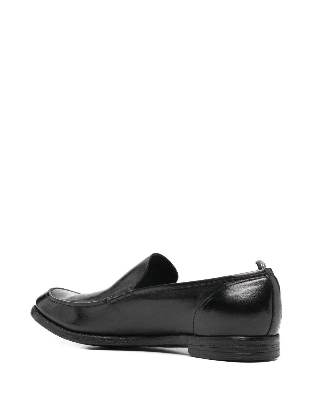 OFFICINE CREATIVE Mocassini neri slip-on con punta tonda 