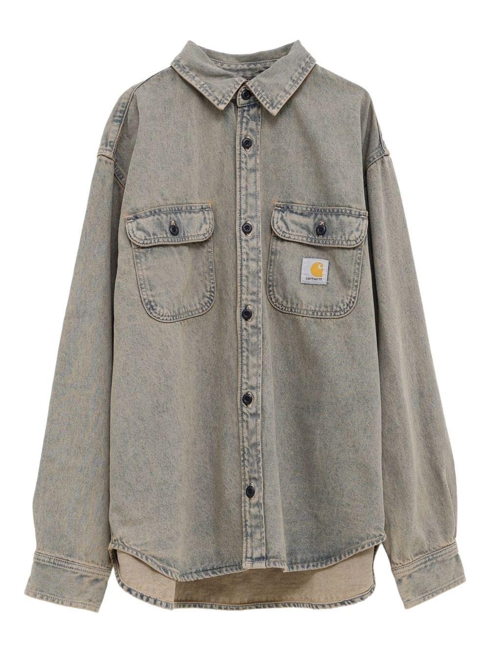 CARHARTT WIP Camicia over realizzata in denim di cotone sabbiato 