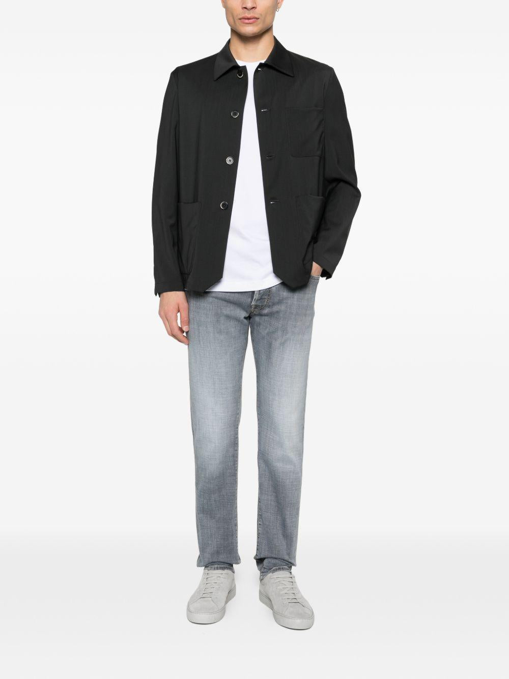 JACOB COHEN Jeans grigio chiaro a cinque tasche con bottoni 