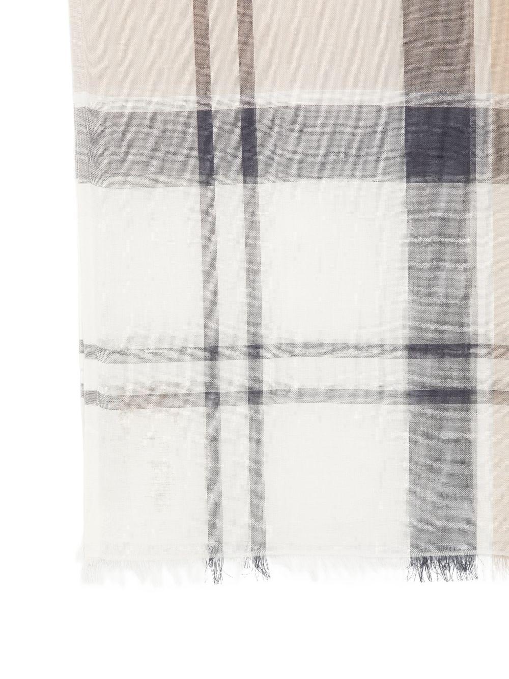 BARBOUR Sciarpa leggera in cotone misto lino a quadri 