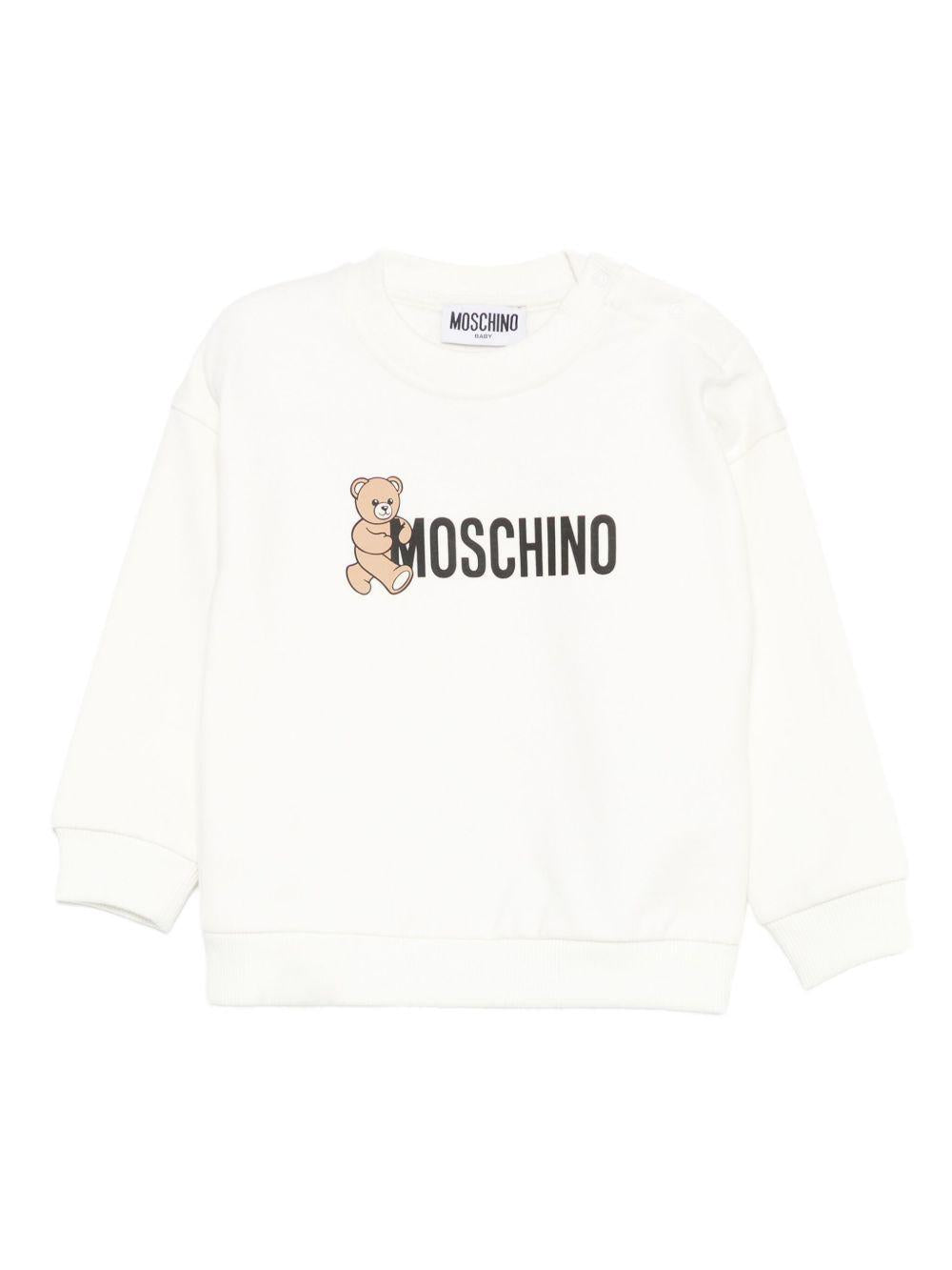 MOSCHINO Felpa in cotone con stampa 