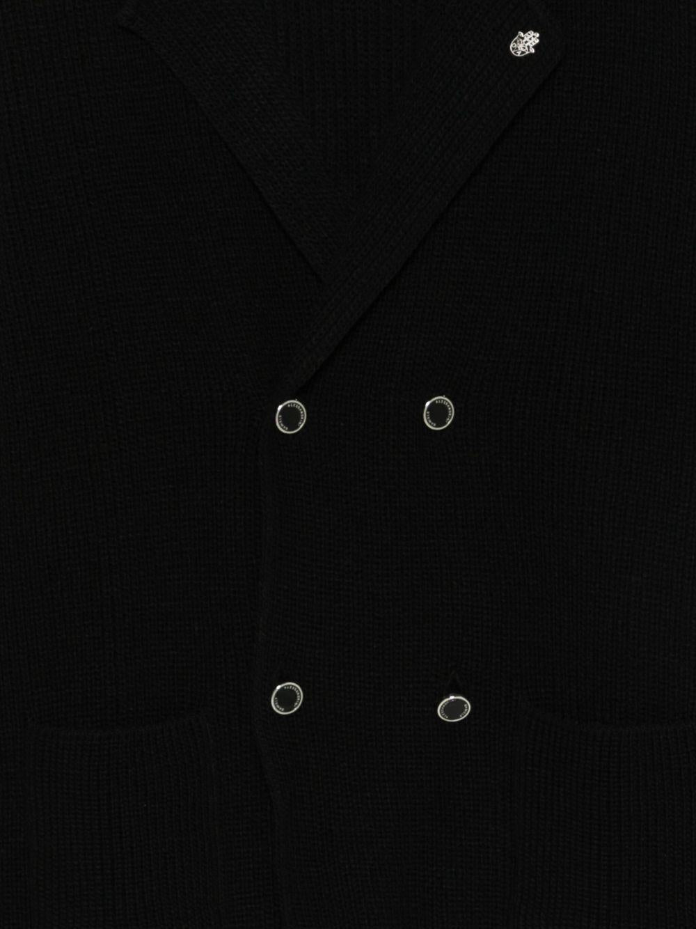 DANIELE ALESSANDRINI Giacca di lana doppiopetto nera 