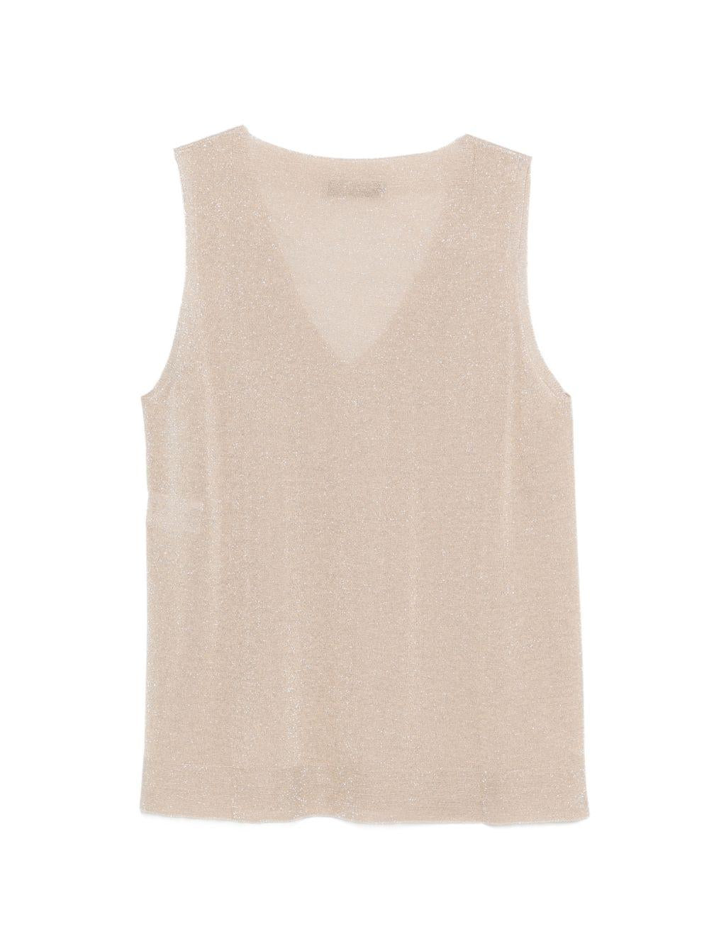 D EXTERIOR Top con scollo a V in lurex 