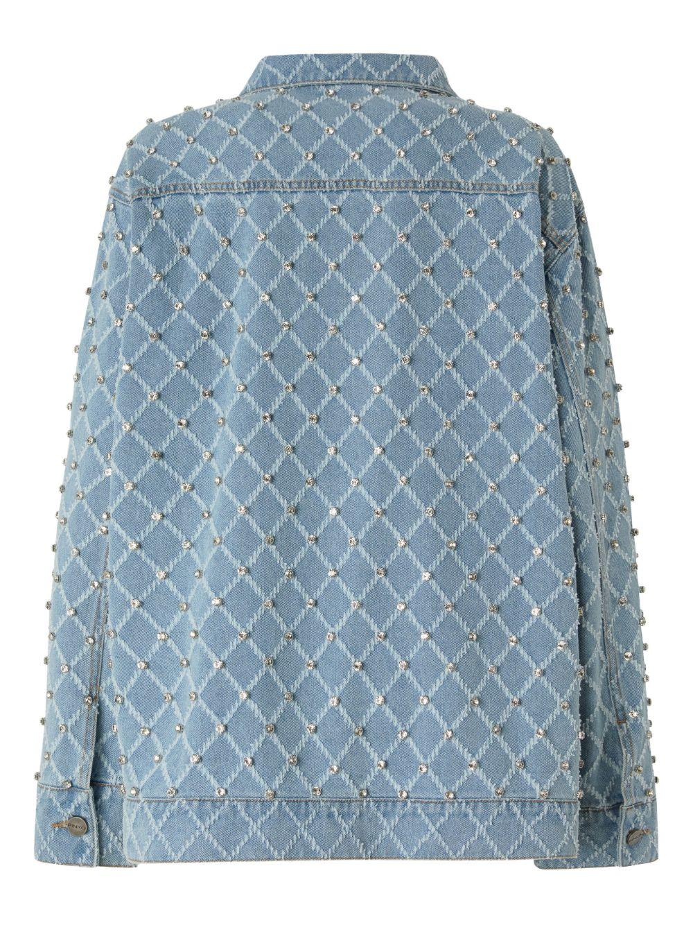 PINKO Giacca di jeans imprezioisita da strass 