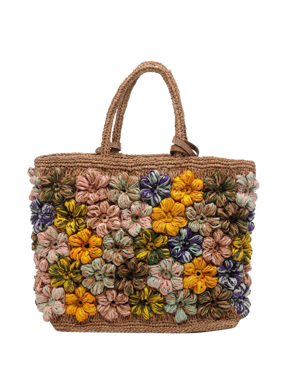 AFAR Borsa tote Flower in rafia 
