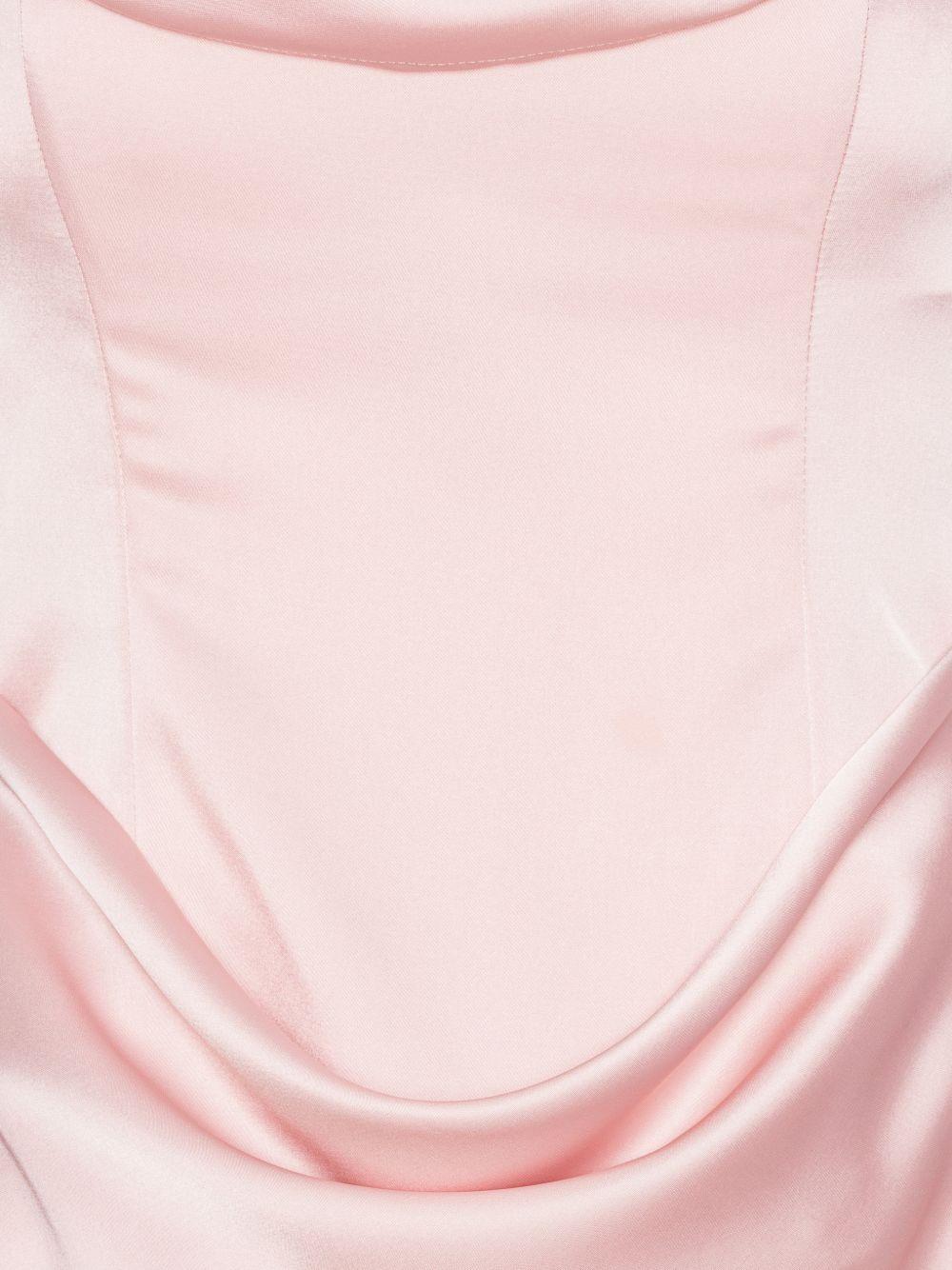 ROTATE Abito lungo corsetto senza spalline rosa pastello 