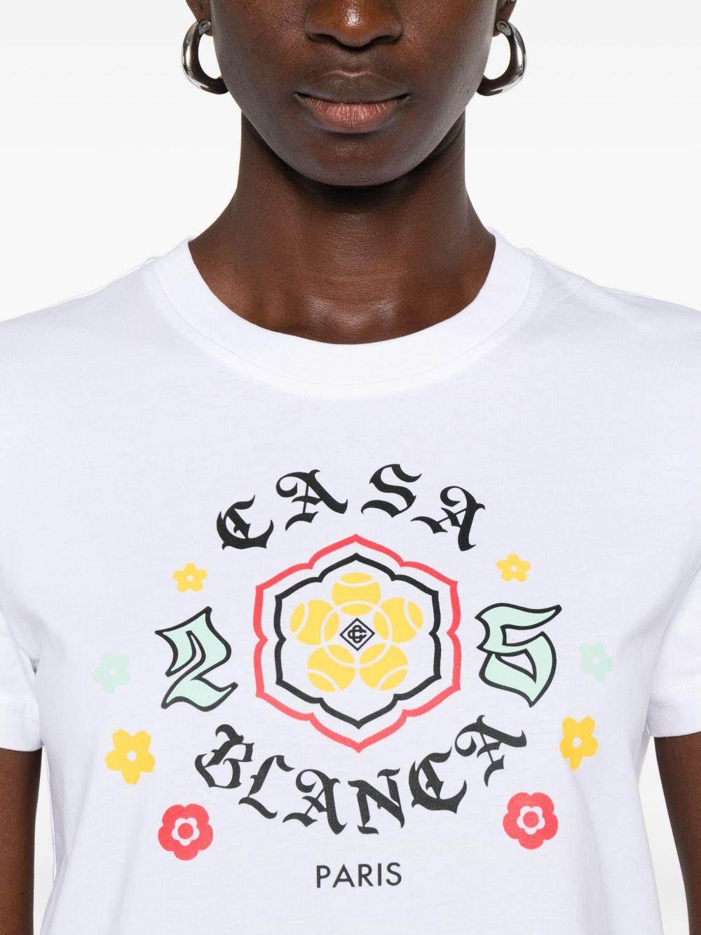 CASABLANCA T-shirt in cotone con stampa 