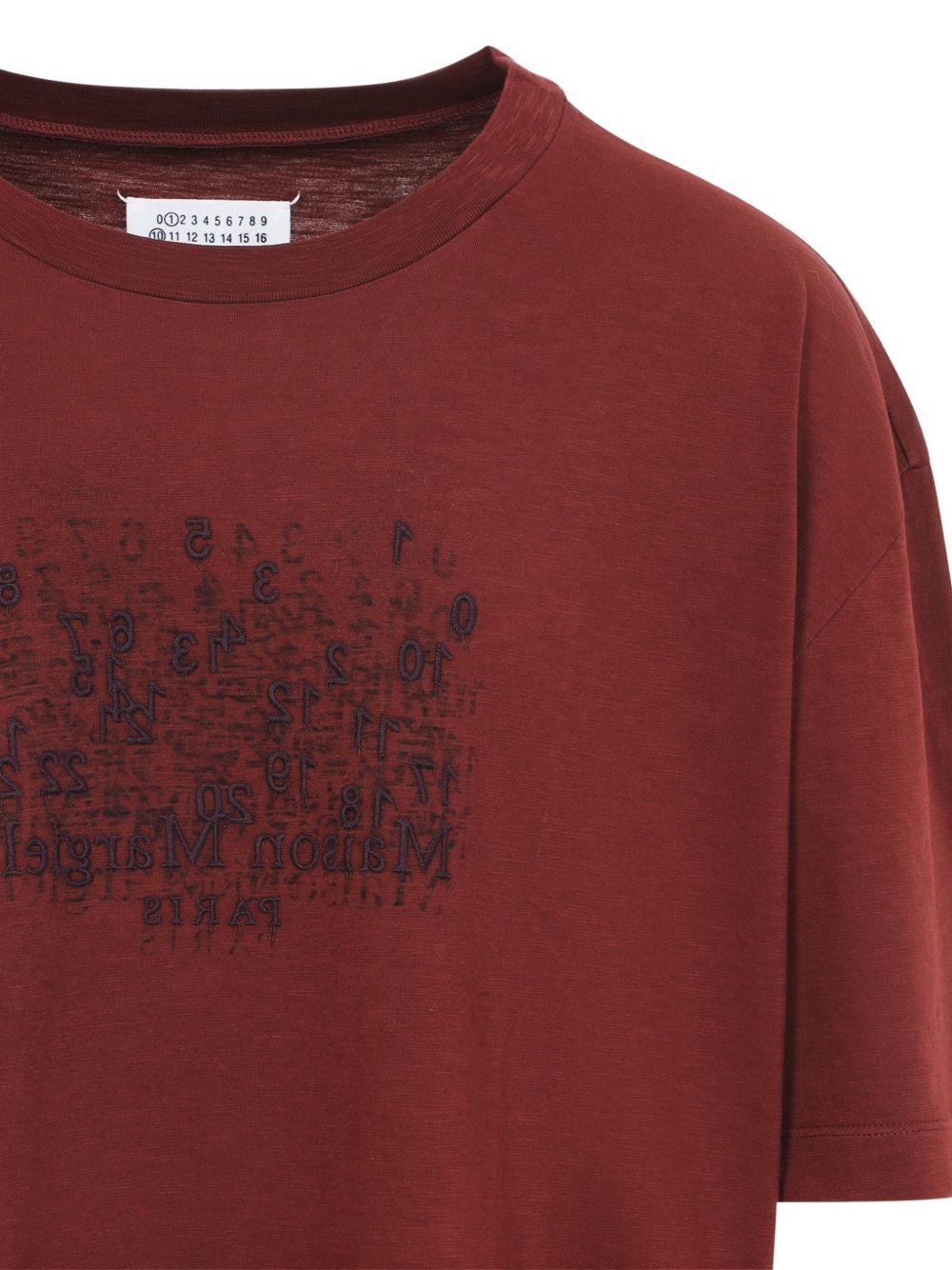 MAISON MARGIELA T-shirt in cotone rosso a maniche corte 
