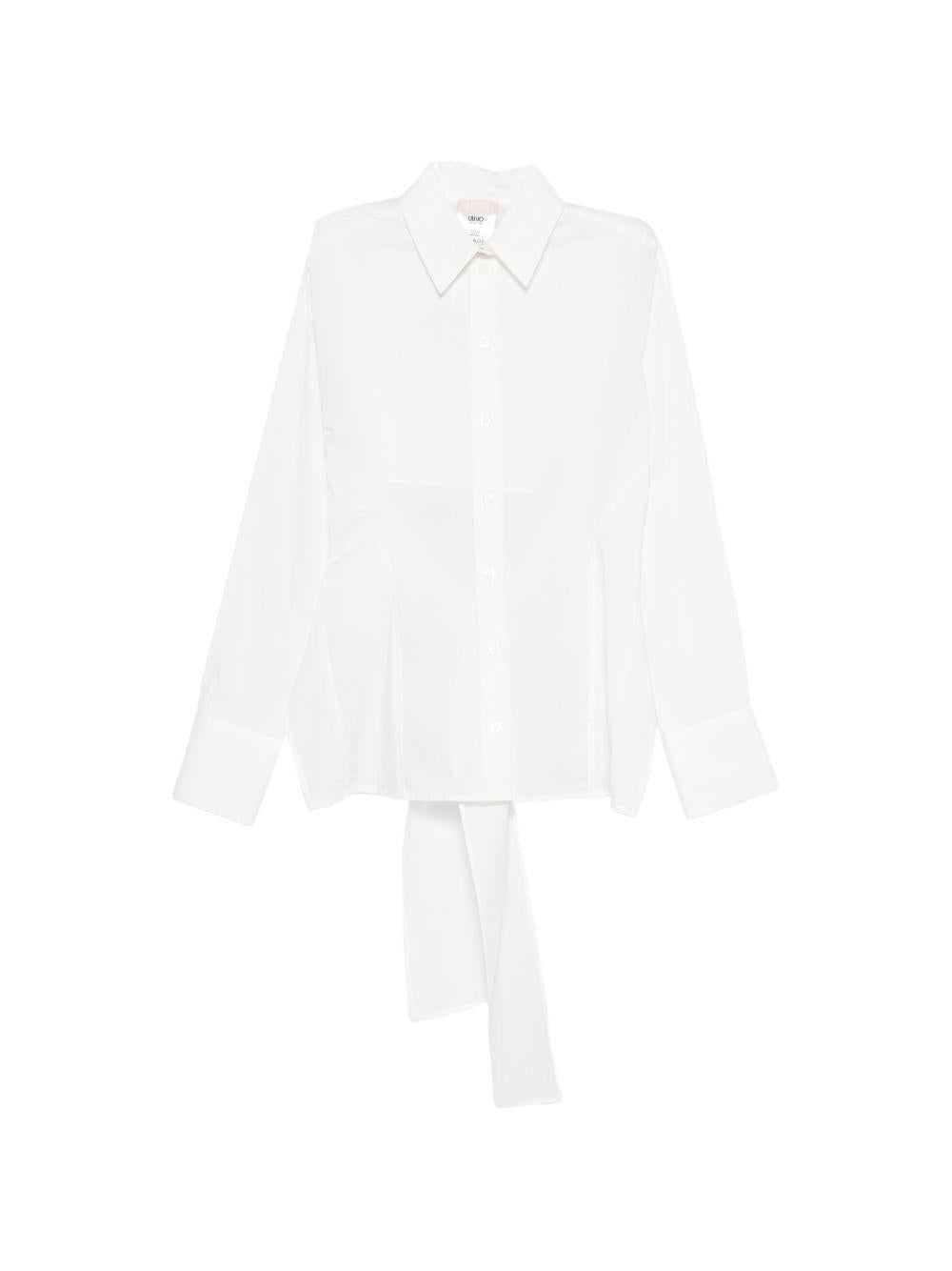 LIUJO Camicia con fiocco bianca 