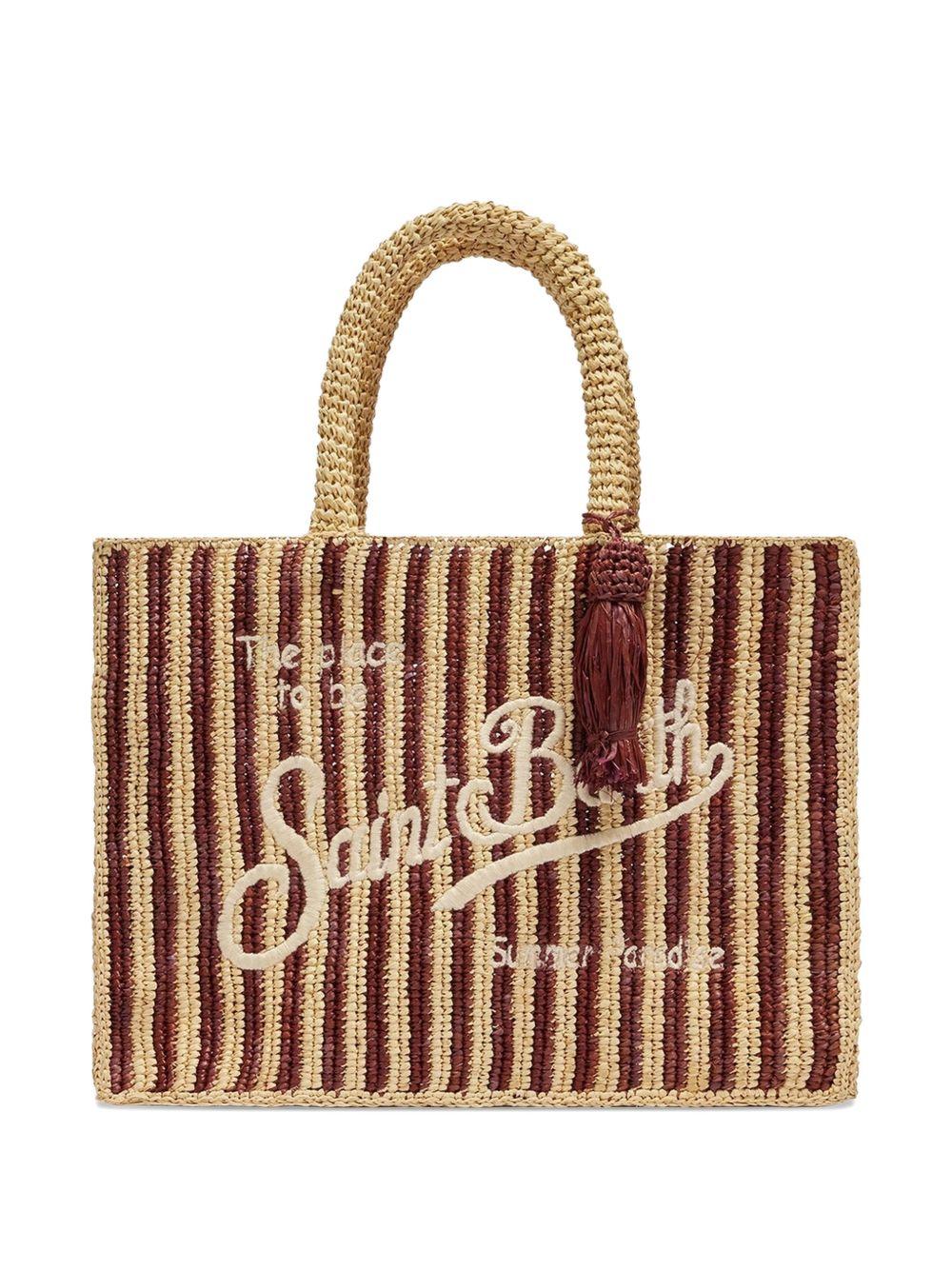MC2 SAINT BARTH Borsa Colette in rafia a righe 