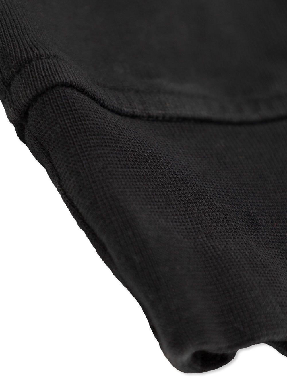 STONE ISLAND Felpa nera con cappuccio con logo bianco 