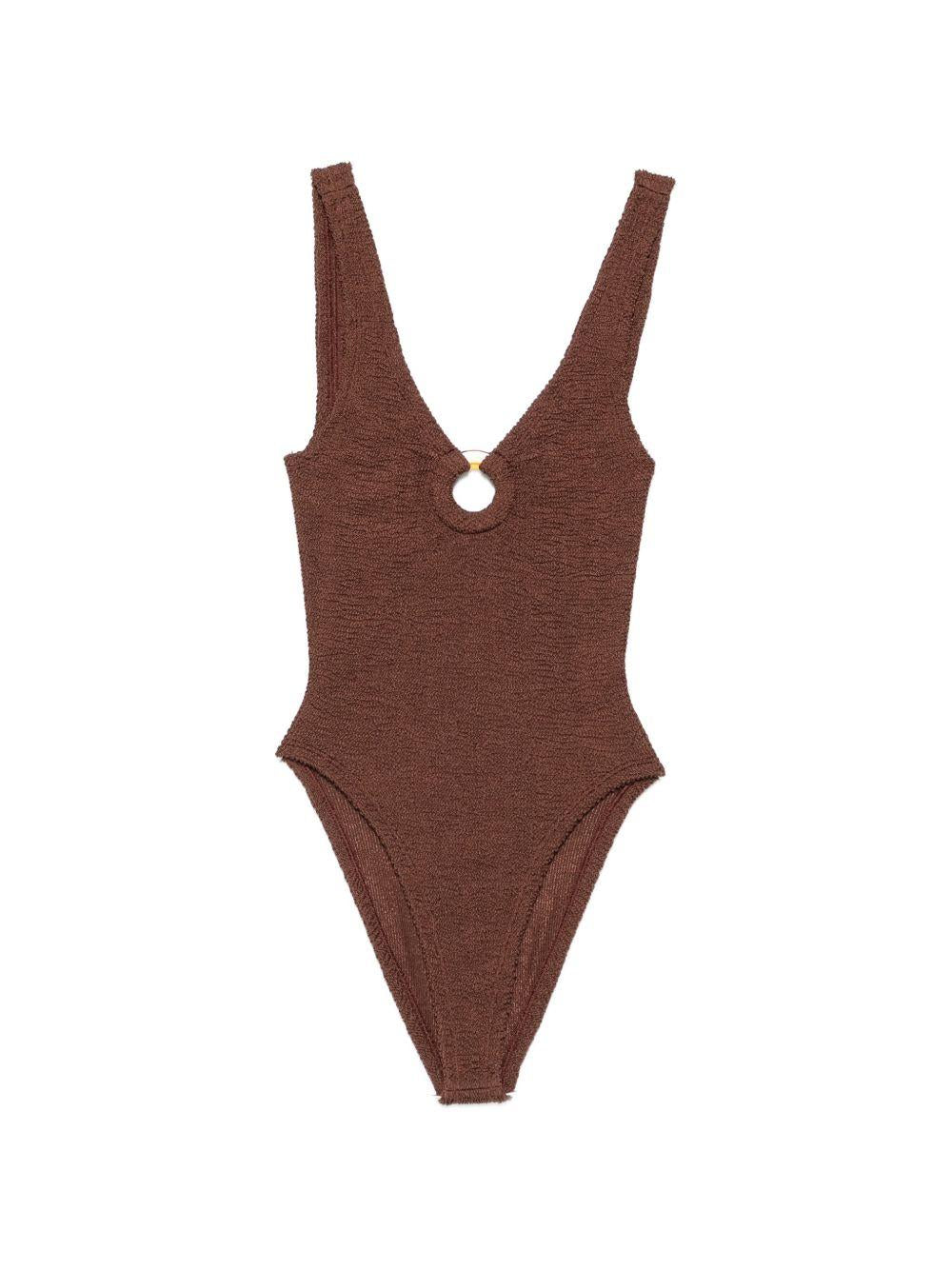 HUNZA G Costume da mare intero Celine marrone 