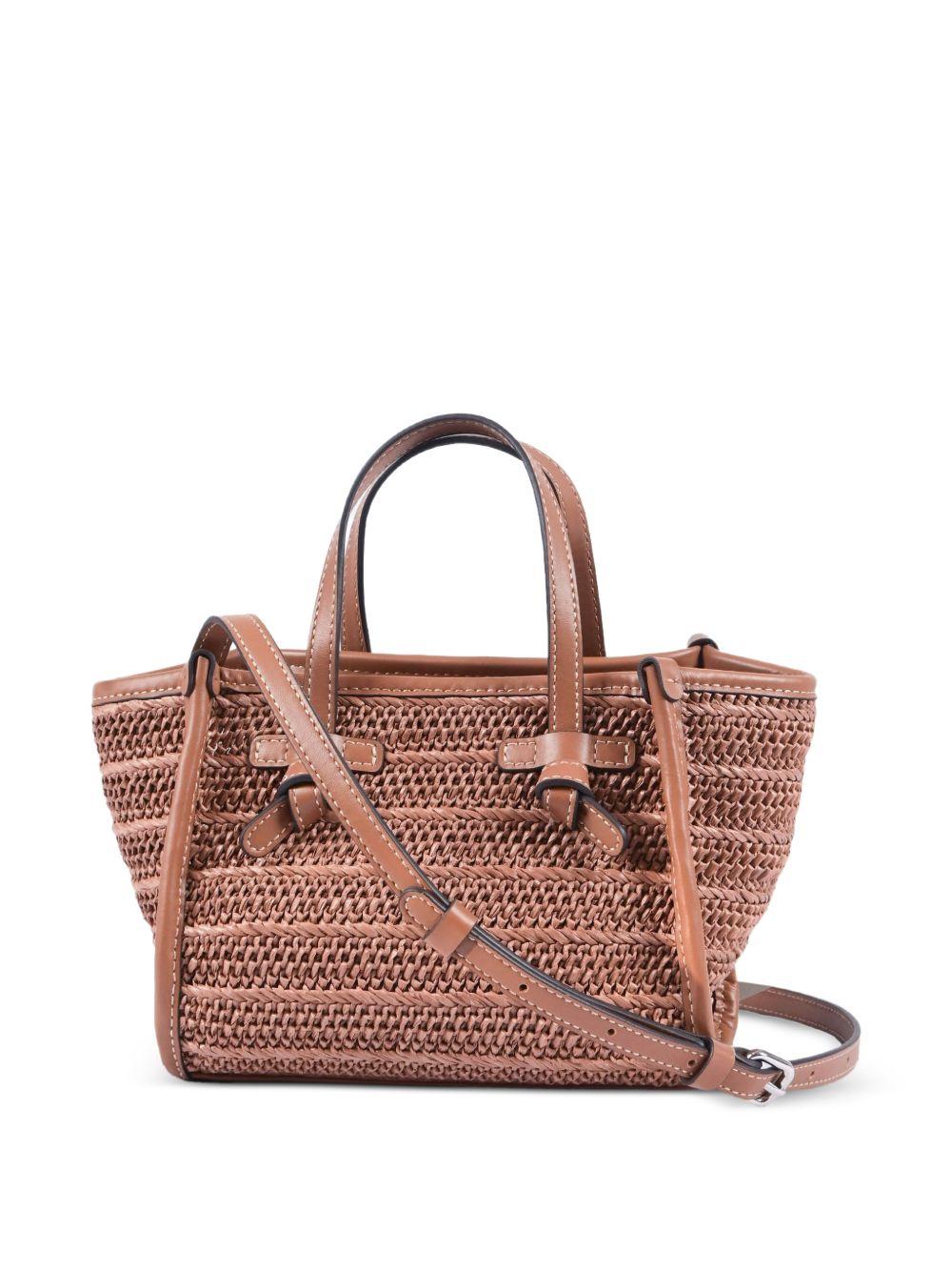 GIANNI CHIARINI Borsa shopping Marcella in rafia marrone 