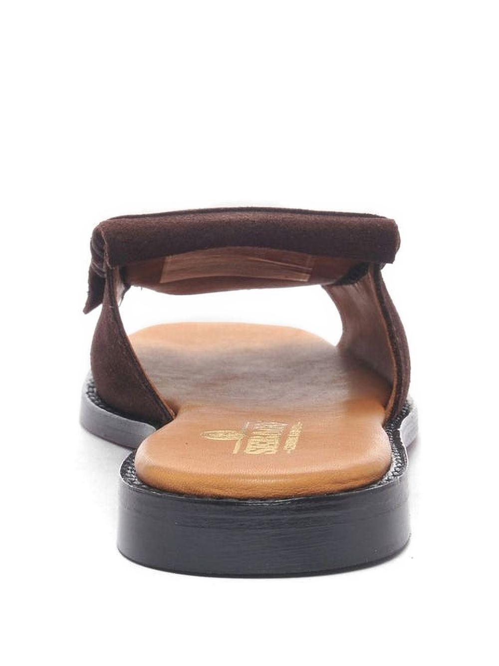 SEBAGO Ciabatte in suede marrone con frange 