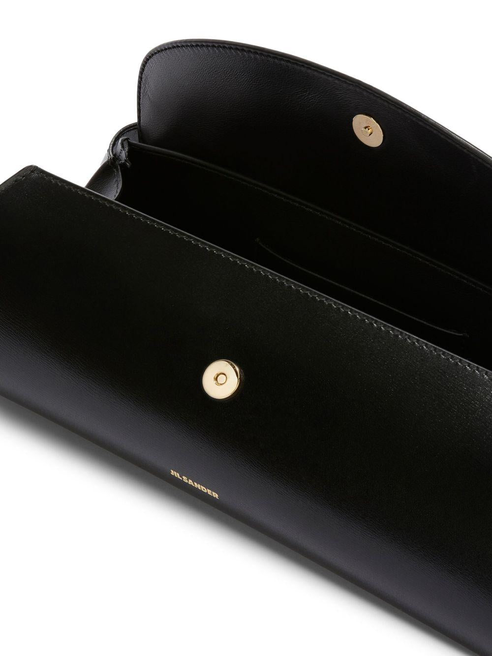 JIL SANDER Borsa 'Cannolo' in pelle nera 