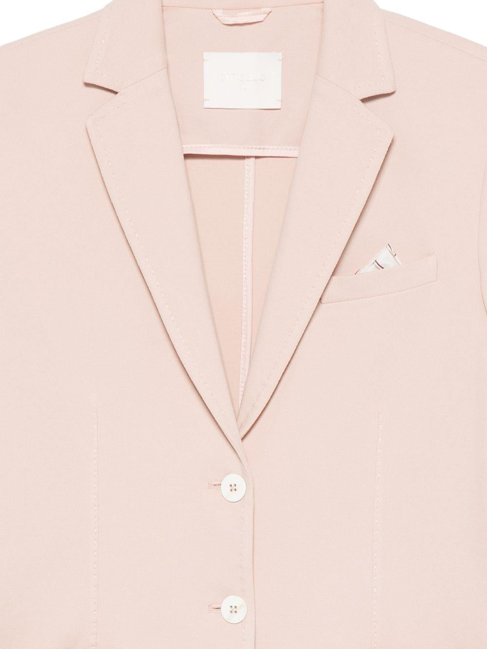 CIRCOLO 1901 Blazer monopetto in cotone elasticizzato rosa chiaro 
