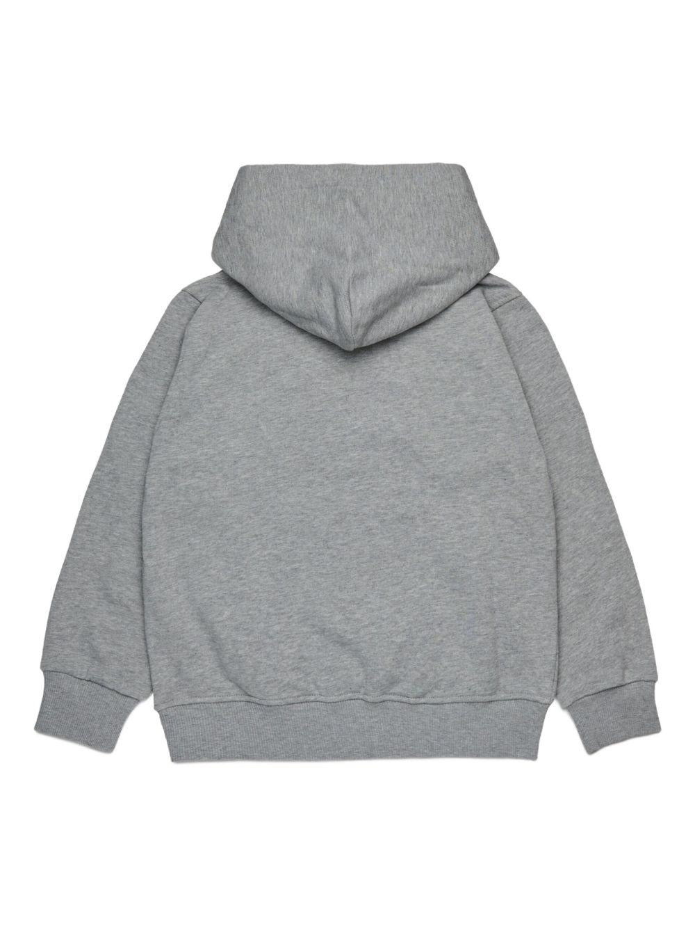 DIESEL Felpa in cotone grigio con logo 