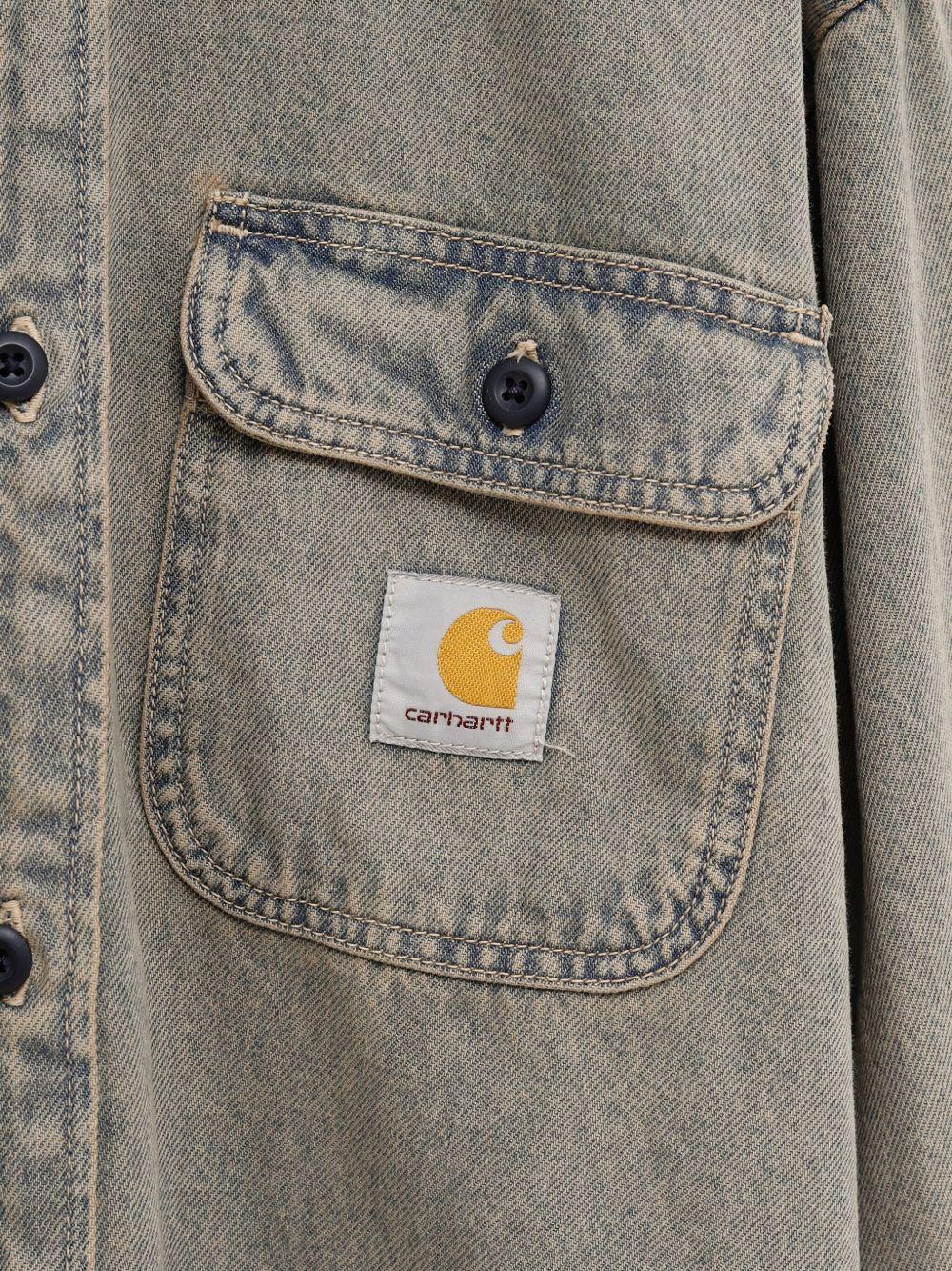 CARHARTT WIP Camicia over realizzata in denim di cotone sabbiato 