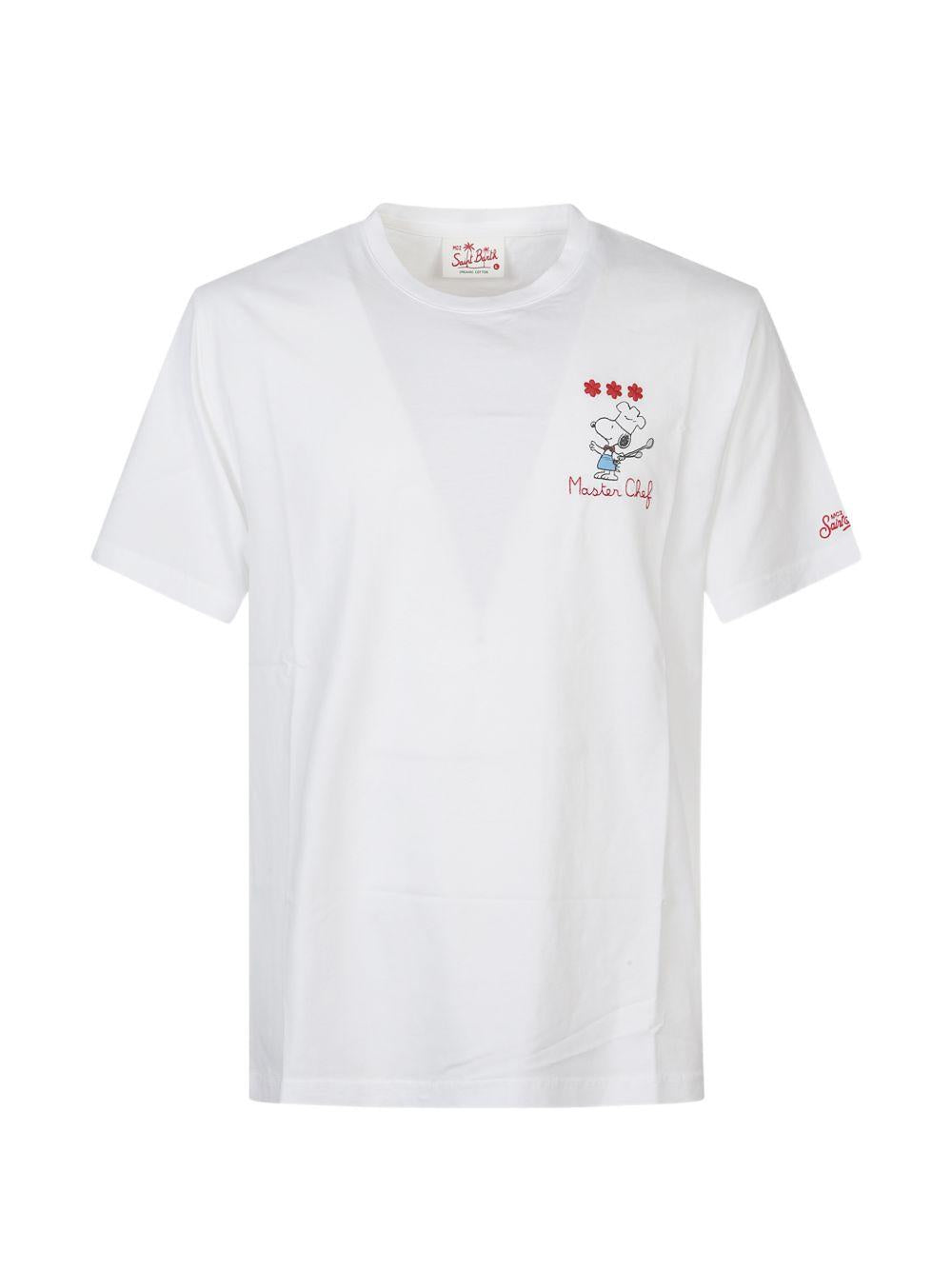 MC2 SAINT BARTH T-shirt a maniche corte Portofino in cotone bianco con ricamo 