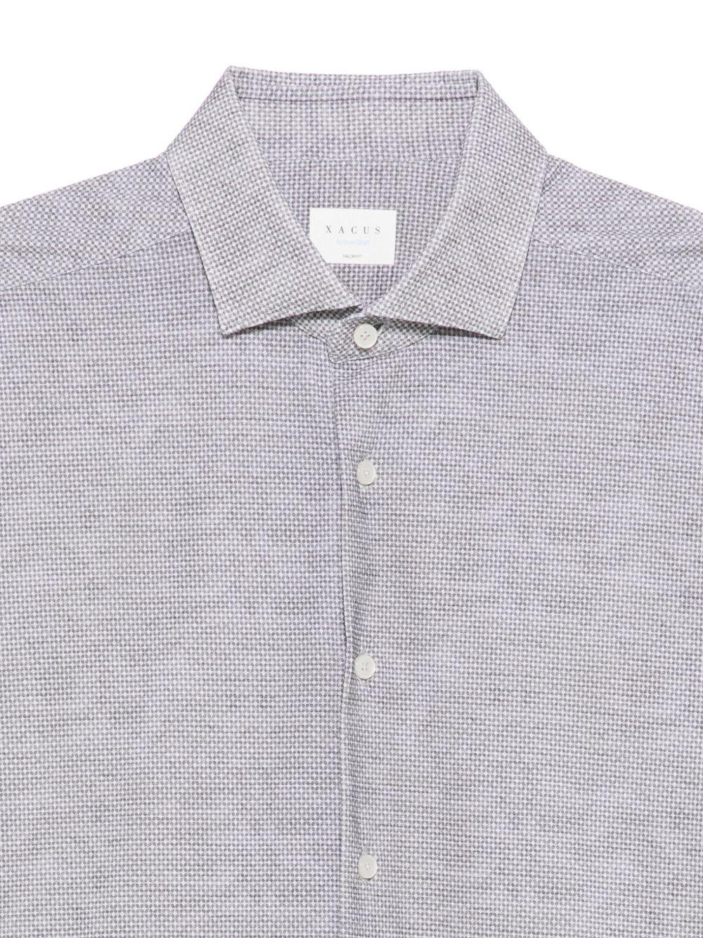 XACUS Camicia microfantasia in jersey grigio 