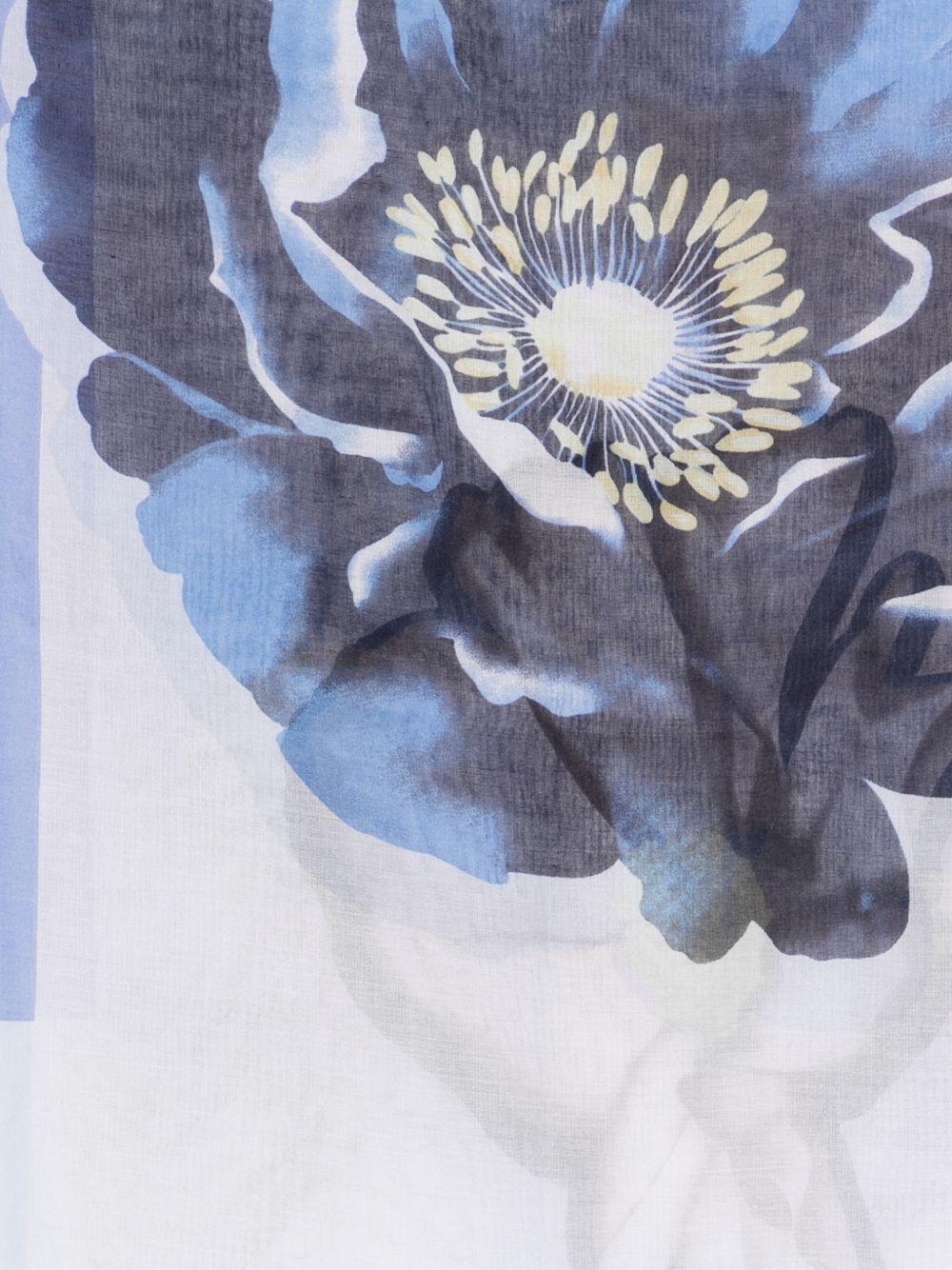 LIUJO Foulard sciarpa con stampa floreale blu 
