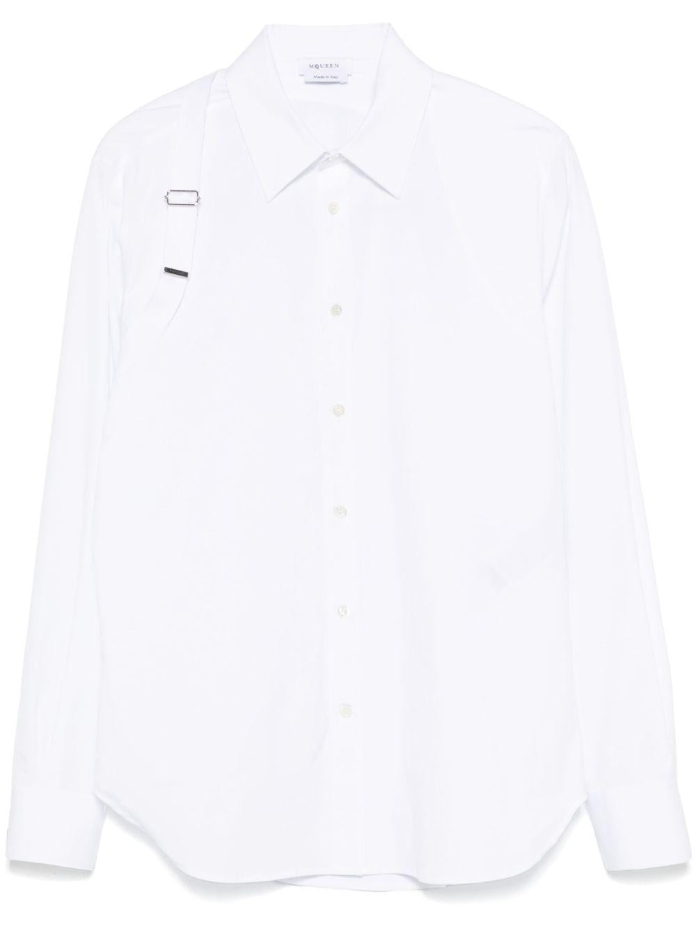 ALEXANDER McQUEEN Camicia 'Harness' con fibbia a T in bianco 