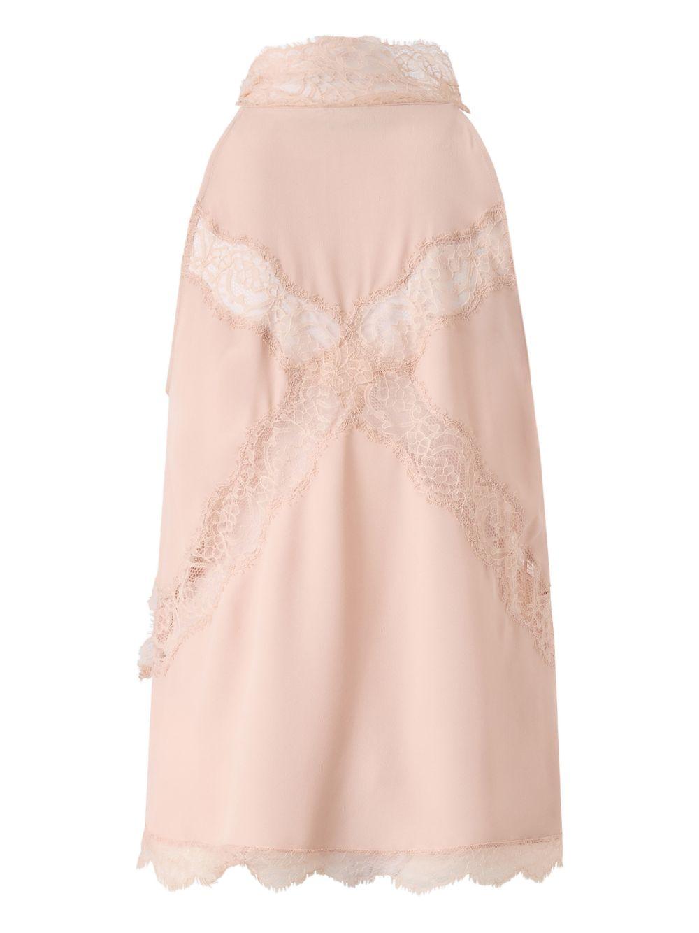 PINKO Gonna midi Mandarancio in cotone rosa chiaro con pizzo 