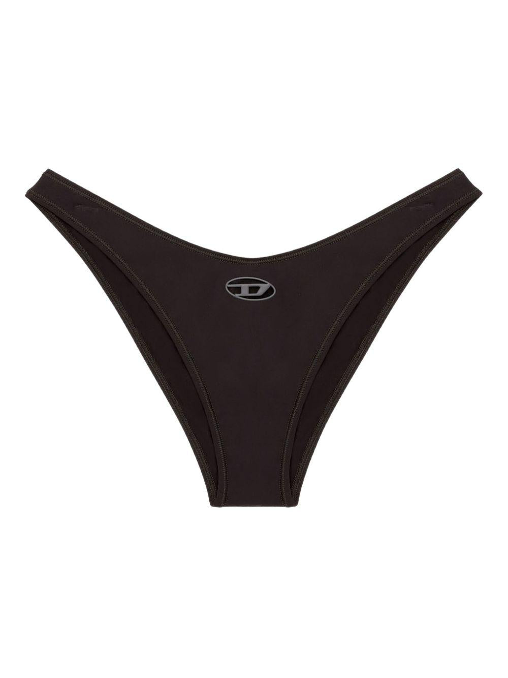 DIESEL Slip bikini nero con logo 