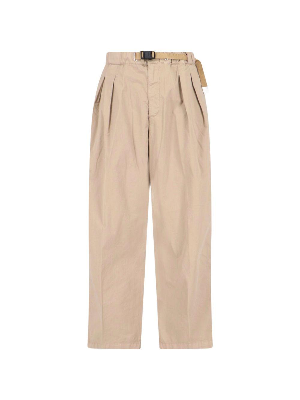WHITE SAND Pantaloni color sabbia con cintura 