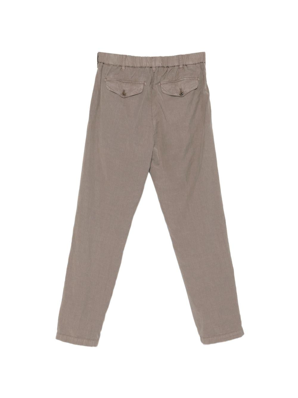 MYTHS Pantaloni in lino grigio scuro con pence 