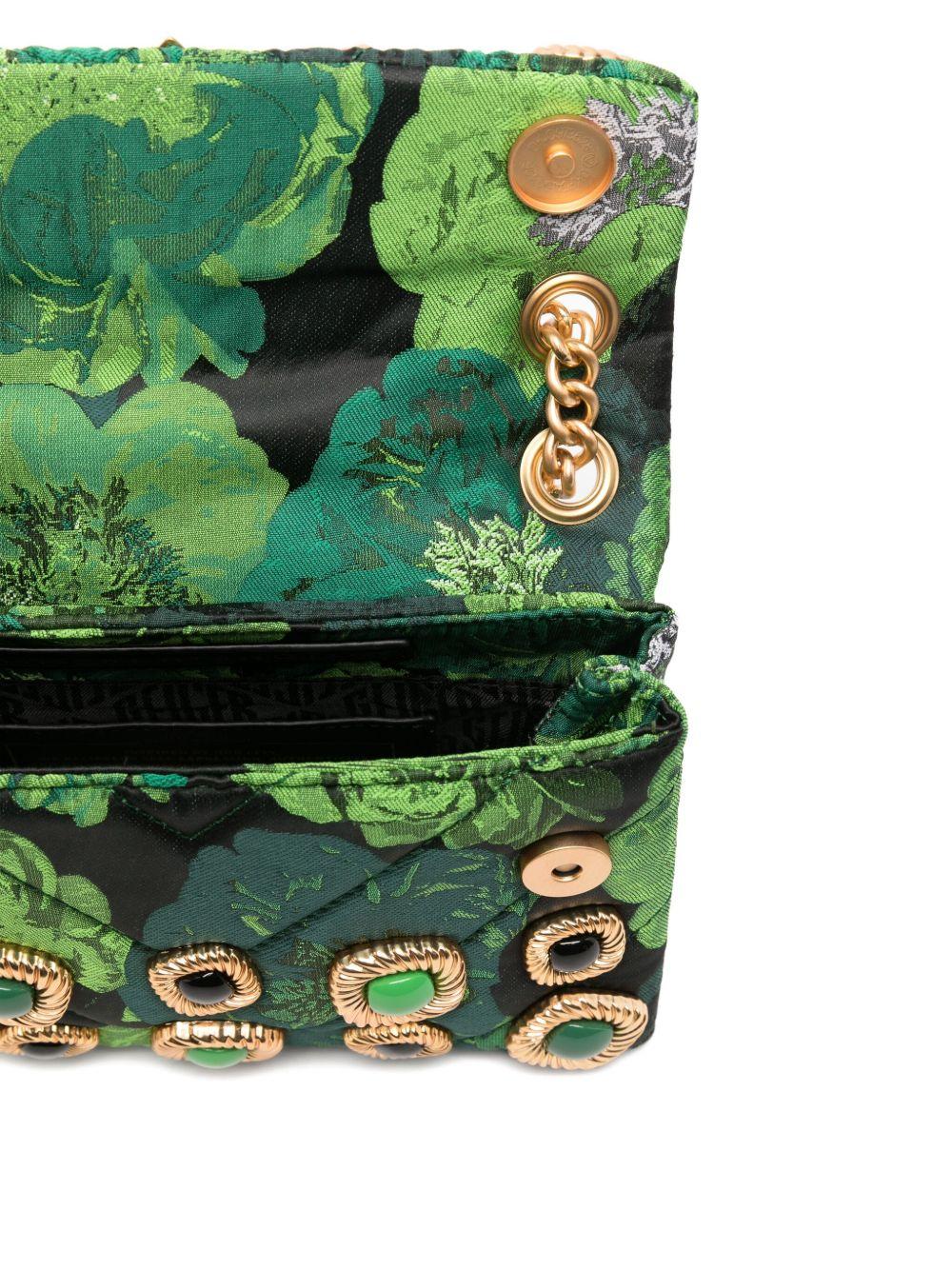 KURT GEIGER Borsa mini 'Kensington' in pelle verde con inserti metallici 