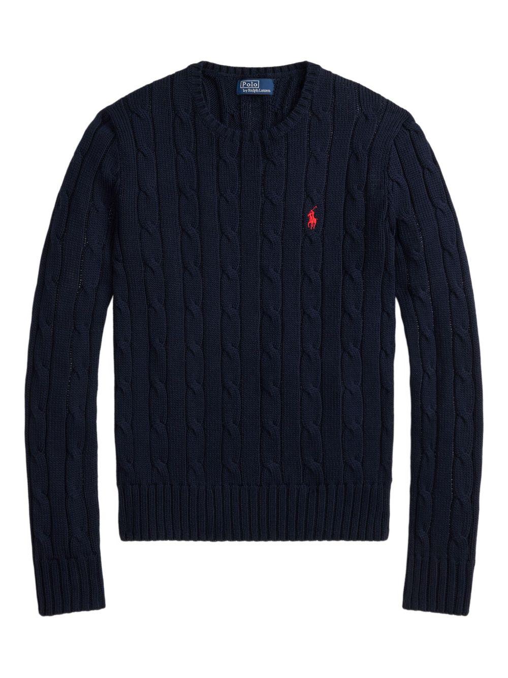 POLO RALPH LAUREN Maglia a tracce in cotone blu navy 