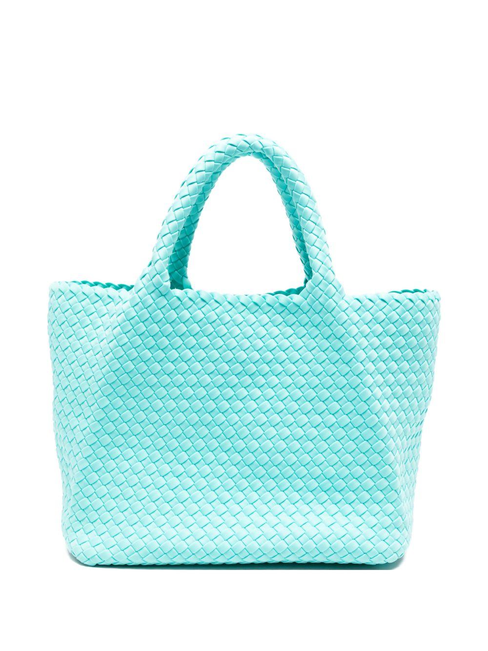 MARREA Borsa a mano celeste con texture intrecciata 