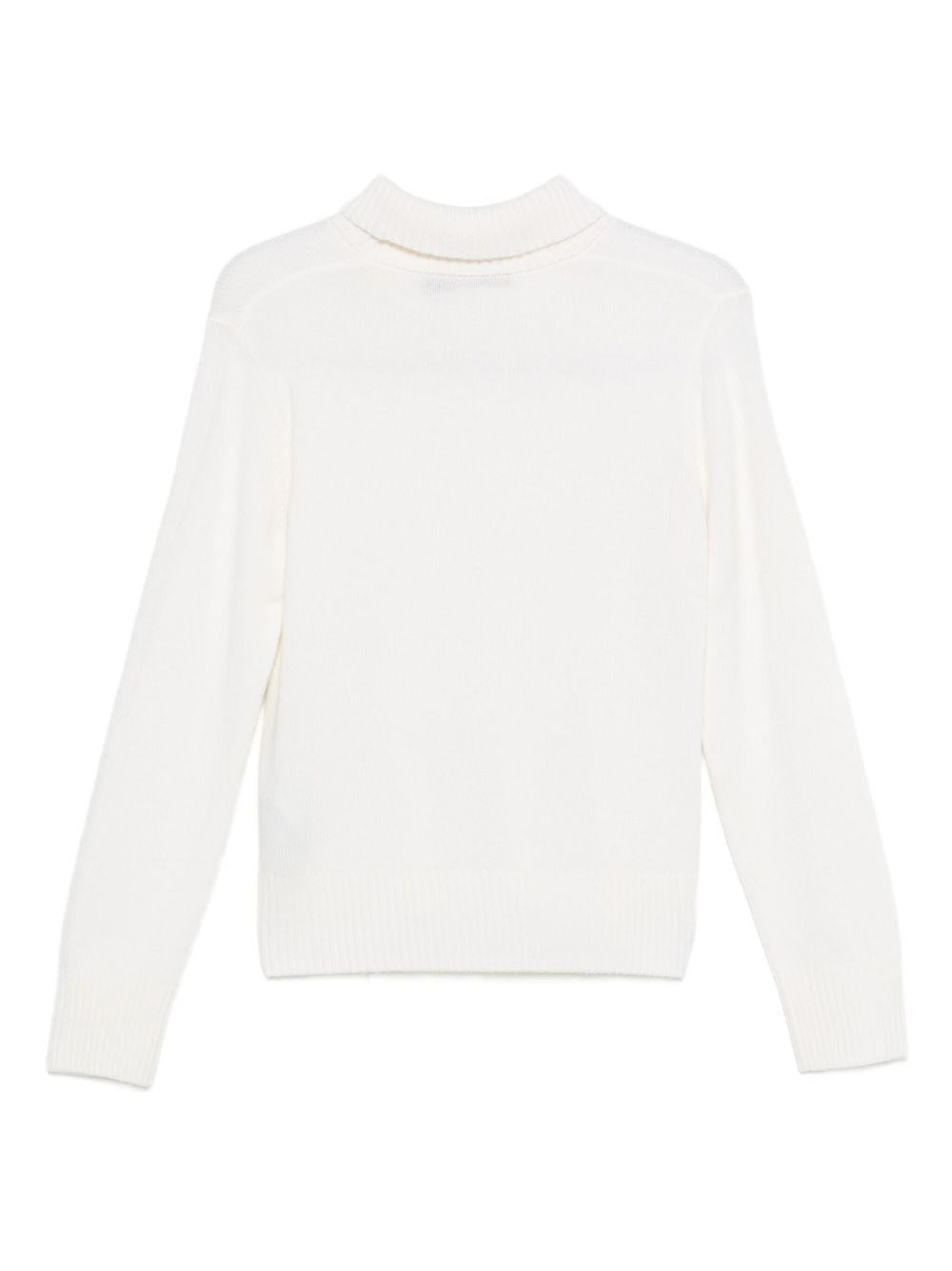 SEVENTY Maglia in cashmere e lana bianca a collo alto 