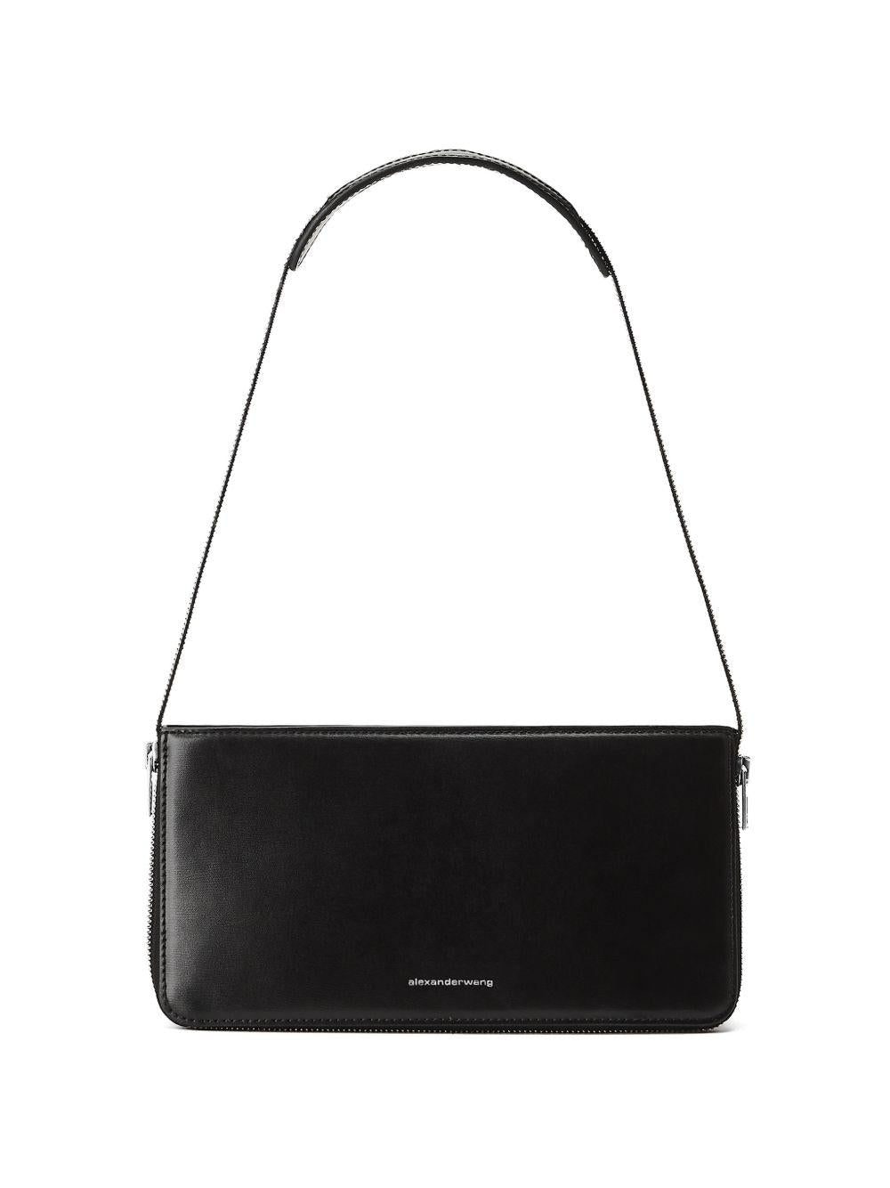 ALEXANDER WANG Borsa a spalla nera con logo 