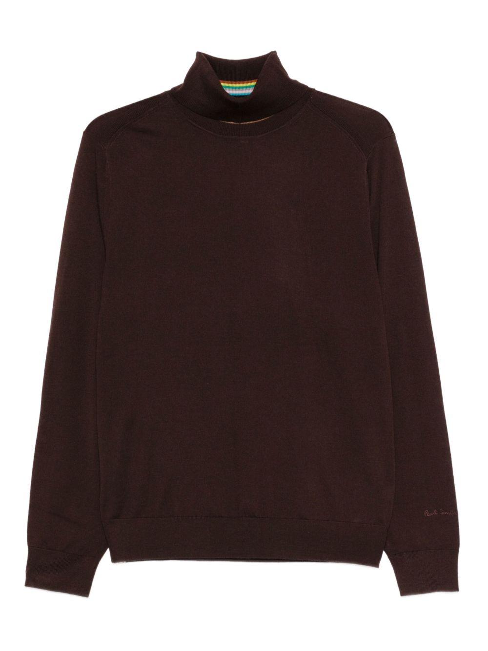 PAUL SMITH Maglia a collo alto burgundy 