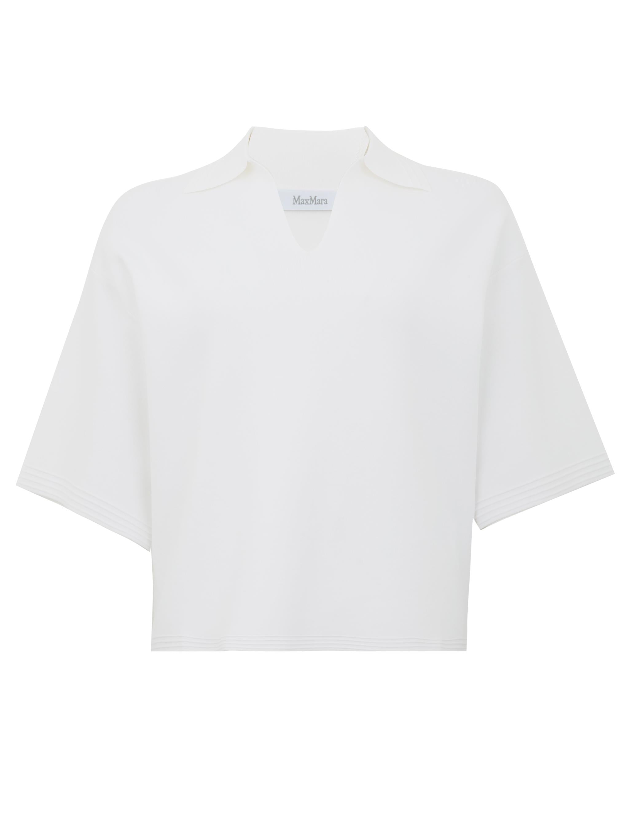 MAX MARA T-shirt Dolce con scollo a V bianca 