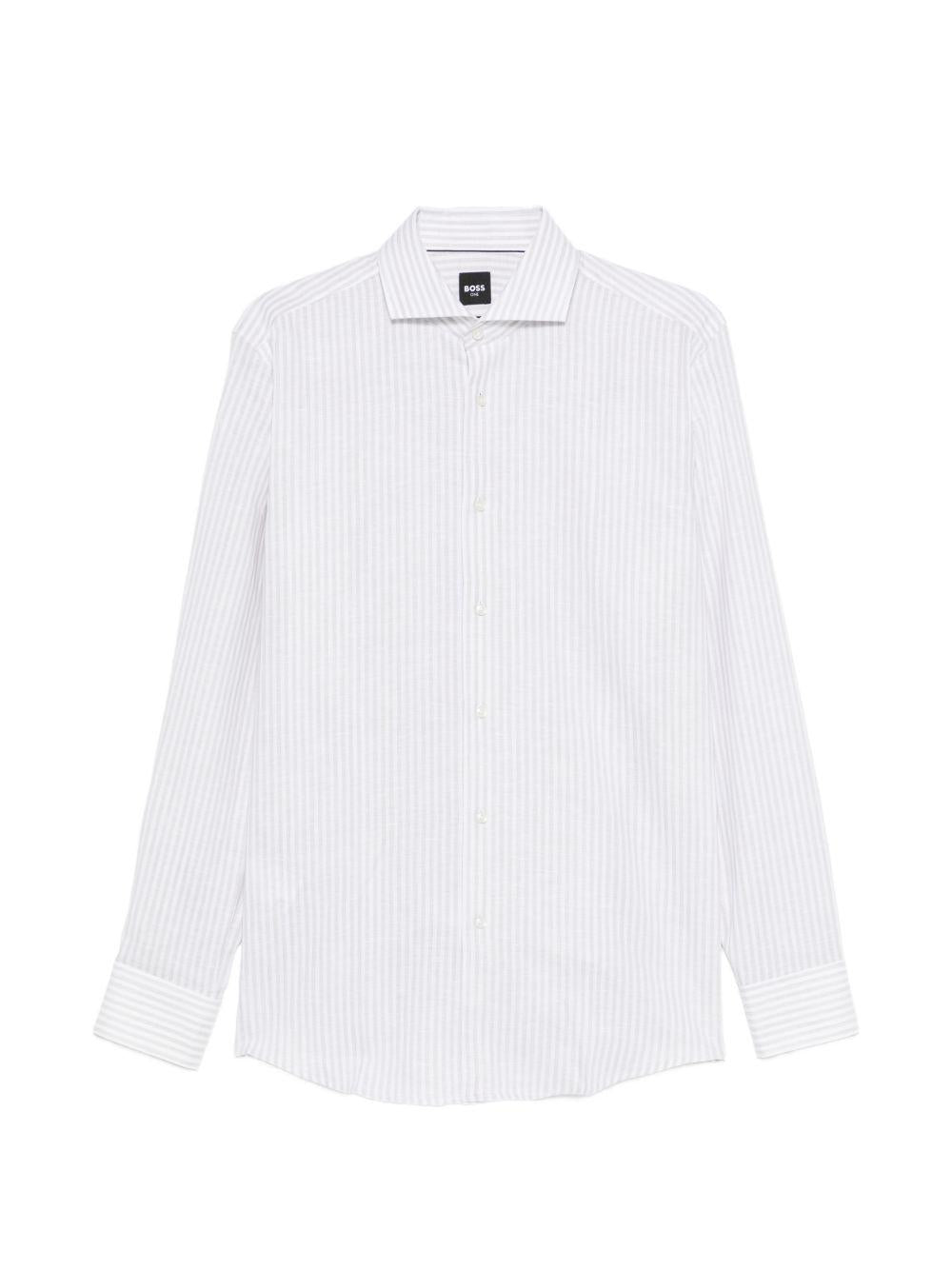BOSS Camicia H Hank a righe bianche e grigie 