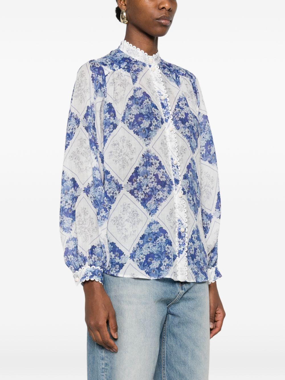 TWINSET Camicia con stampa floreale e volant 
