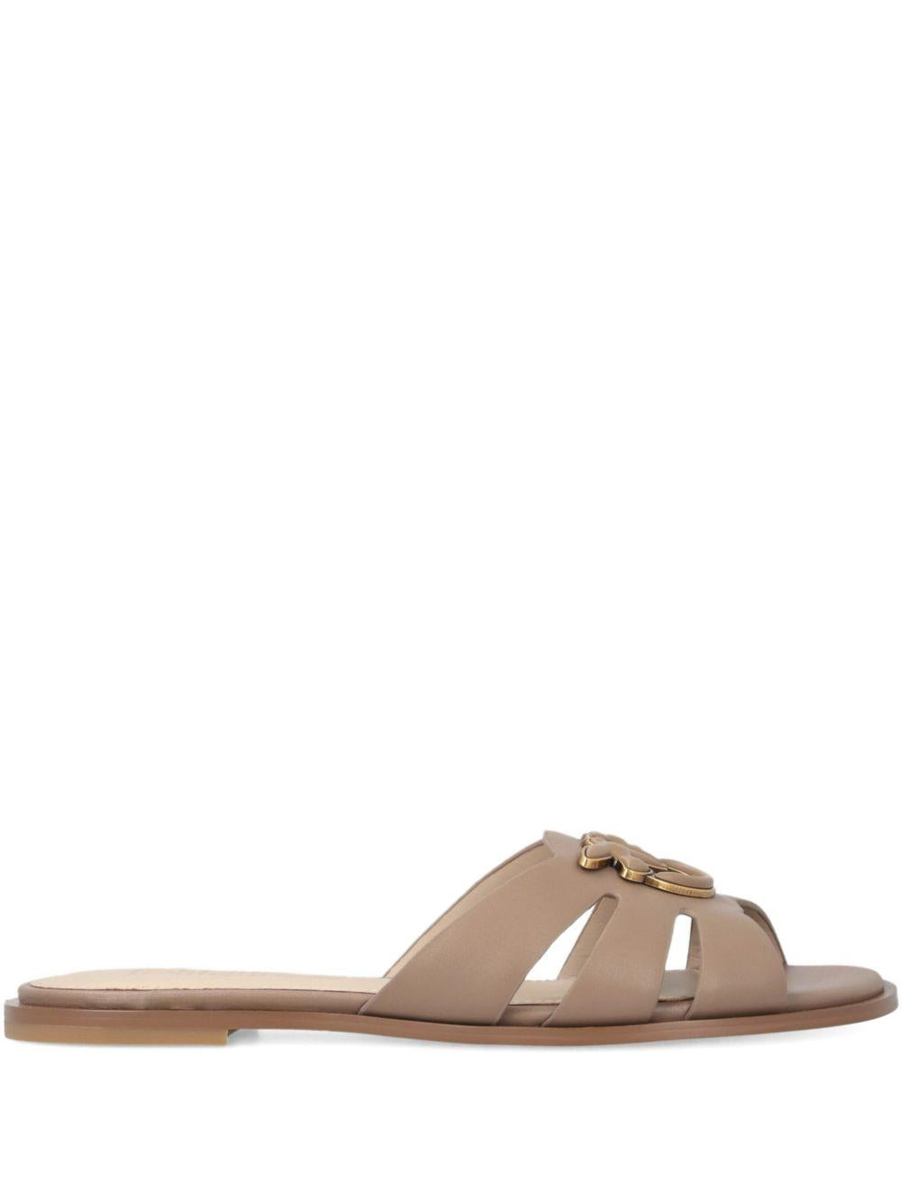 PINKO Ciabatte in pelle beige 'Milly' 