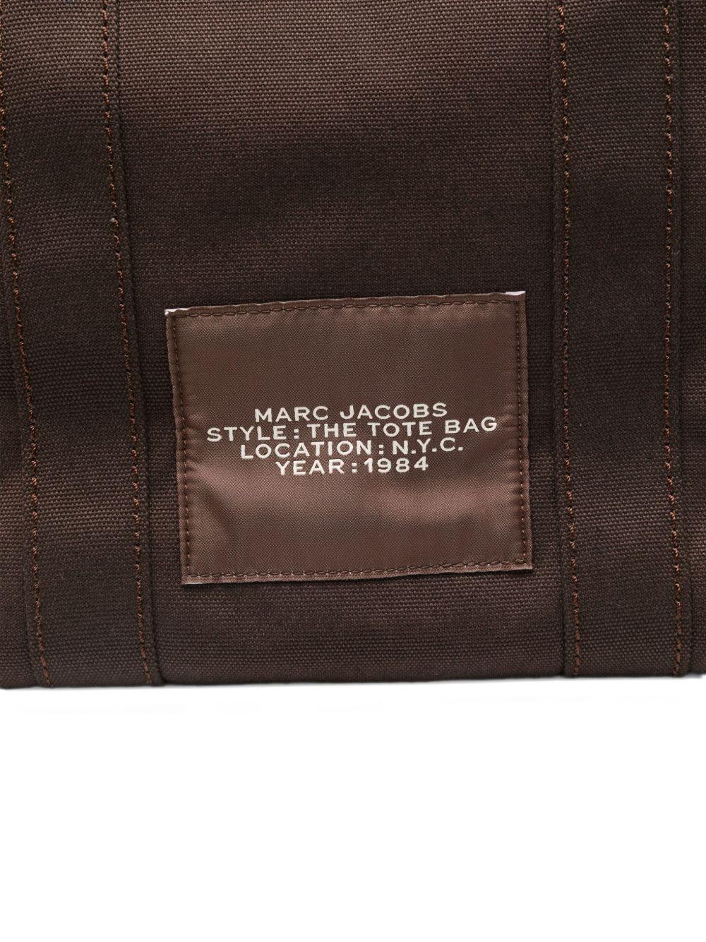 MARC JACOBS Borsa a mano media 'The Tote' in cotone marrone 
