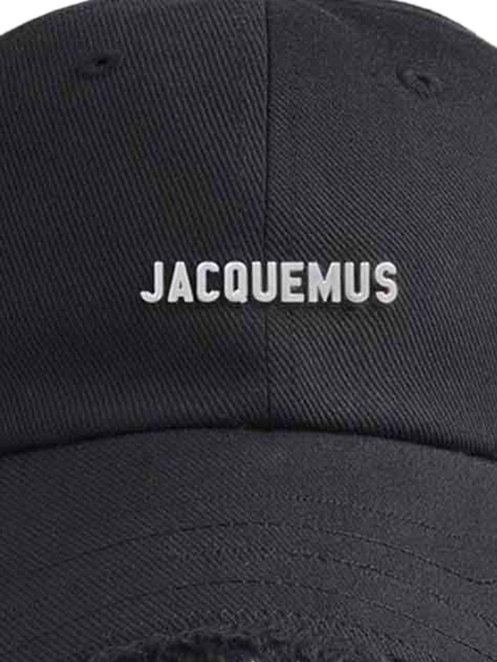 JACQUEMUS Cappello Artichaut in cotone nero con laccio 