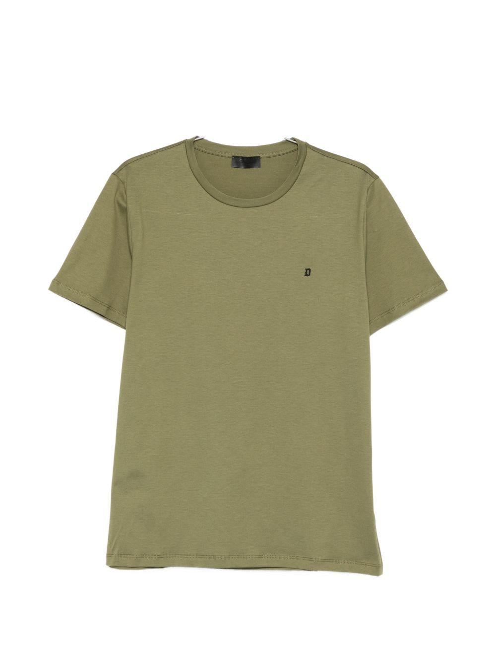 DONDUP T-shirt in cotone verde con logo 